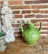 Old Orjol Jug Boat Terracotta Glazed Green 19th Century