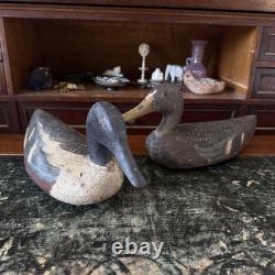 Old Painted Carved Wooden Duck Decoys Folk Art