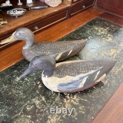 Old Painted Carved Wooden Duck Decoys Folk Art