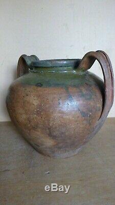 Old Pottery Clay Big Pot A 2 Anses Castandet Landes Popular Art