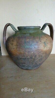 Old Pottery Clay Big Pot A 2 Anses Castandet Landes Popular Art