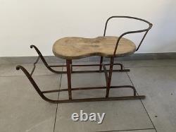 Old Riveted Wrought Iron Sled Sledge Chalet Farm Decoration