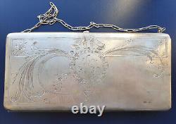 Old Russian Silver Evening Clutch Bag for Women (0.875) 557g