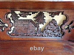 Old Sculpted Shelf In Serrated Wood-xix Popular Art-carved Wood