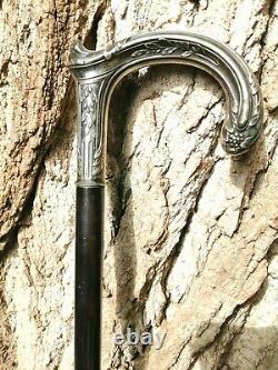 Old Silver Apple Cane 19 Th