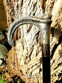 Old Silver Apple Cane 19 Th