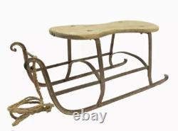 Old Sled Sleigh 19th Iron Forged Riveted Alsace Chalet Savoie Popular Art