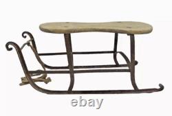 Old Sled Sleigh 19th Iron Forged Riveted Alsace Chalet Savoie Popular Art