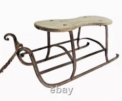 Old Sled Sleigh 19th Iron Forged Riveted Alsace Chalet Savoie Popular Art