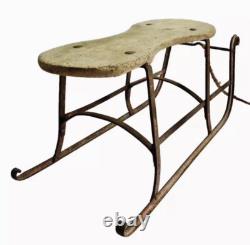 Old Sled Sleigh 19th Iron Forged Riveted Alsace Chalet Savoie Popular Art