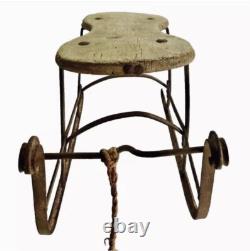 Old Sled Sleigh 19th Iron Forged Riveted Alsace Chalet Savoie Popular Art