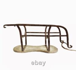 Old Sled Sleigh 19th Iron Forged Riveted Alsace Chalet Savoie Popular Art