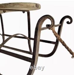 Old Sled Sleigh 19th Iron Forged Riveted Alsace Chalet Savoie Popular Art