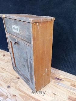 Old Small Tradesman’s Furniture, Shoe Polish Storage Antique Piece of Furniture