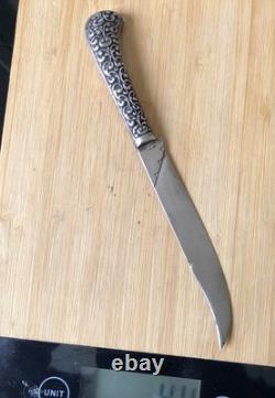 Old Solid Silver Knife, 800 Hallmark