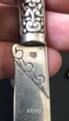 Old Solid Silver Knife, 800 Hallmark