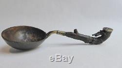 Old Spoon Tea Bamboo Coco Dinh Nguyen Dynasty Brass Indochine 19th