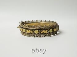 Old Toledo damascened gold and filigree silver bracelet, 20th century