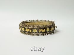 Old Toledo damascened gold and filigree silver bracelet, 20th century