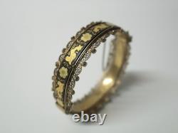 Old Toledo damascened gold and filigree silver bracelet, 20th century