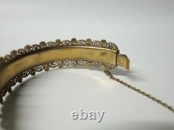 Old Toledo damascened gold and filigree silver bracelet, 20th century