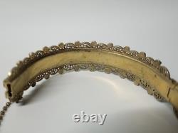 Old Toledo damascened gold and filigree silver bracelet, 20th century
