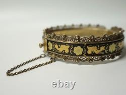 Old Toledo damascened gold and filigree silver bracelet, 20th century