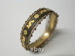 Old Toledo damascened gold and filigree silver bracelet, 20th century