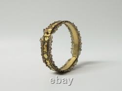 Old Toledo damascened gold and filigree silver bracelet, 20th century