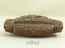 Old Wooden Carved Snuffbox Nineteenth