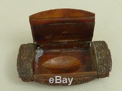 Old Wooden Carved Snuffbox Nineteenth