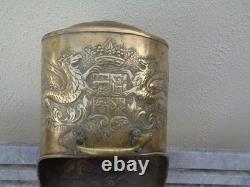 Old brass charcoal brazier, very beautiful decoration, No. III
