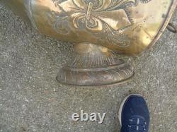 Old brass charcoal brazier, very beautiful decoration, No. III