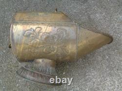 Old brass charcoal brazier, very beautiful decoration, No. III