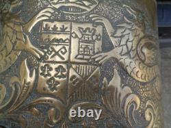 Old brass charcoal brazier, very beautiful decoration, No. III