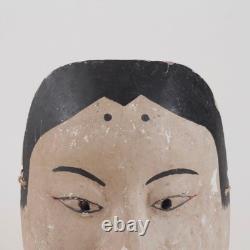 Old carved wooden Kagura or Dengaku mask, antique folk art object Old carved wooden Kagura or Dengaku mask, antique folk art object