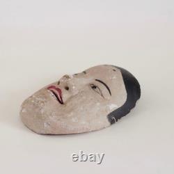 Old carved wooden Kagura or Dengaku mask, antique folk art object