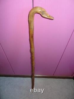 Old carved wooden folk art cane