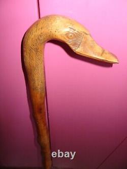 Old carved wooden folk art cane