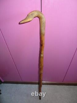 Old carved wooden folk art cane