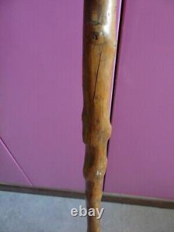 Old carved wooden folk art cane