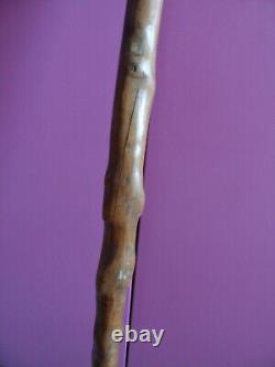 Old carved wooden folk art cane