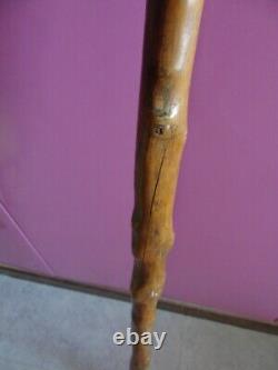 Old carved wooden folk art cane