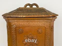 Old ceramic water fountain, terracotta, crafted in the 19th century, popular art