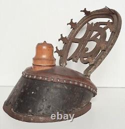 Old desk inkwell popular art object wrought iron clog and horseshoe