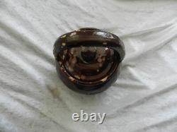 Old dinner holder glazed pottery terracotta Folk Art / Sarthe