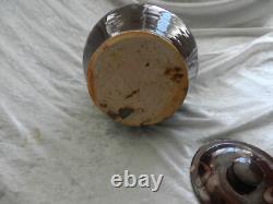 Old dinner holder glazed pottery terracotta Folk Art / Sarthe