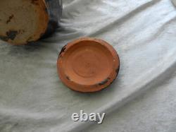 Old dinner holder glazed pottery terracotta Folk Art / Sarthe