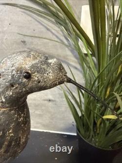 Old hunting decoys in painted carved lead, 19th century