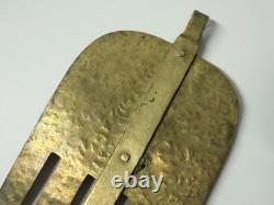 Old large Judaica Khamsa in gilded brass, Morocco, authentic ethnic, 19th century